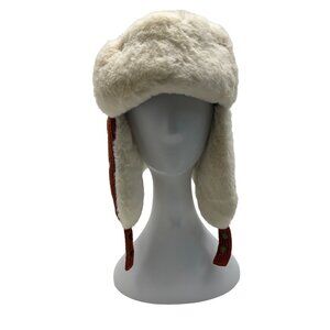 High Desert Gear Unisex Corduroy Faux Fur Trapper Ear Flaps Brown Cream One Size